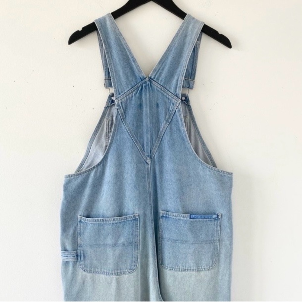 VINTAGE 90s Light Denim Baggy Overalls - Picture 4 of 10